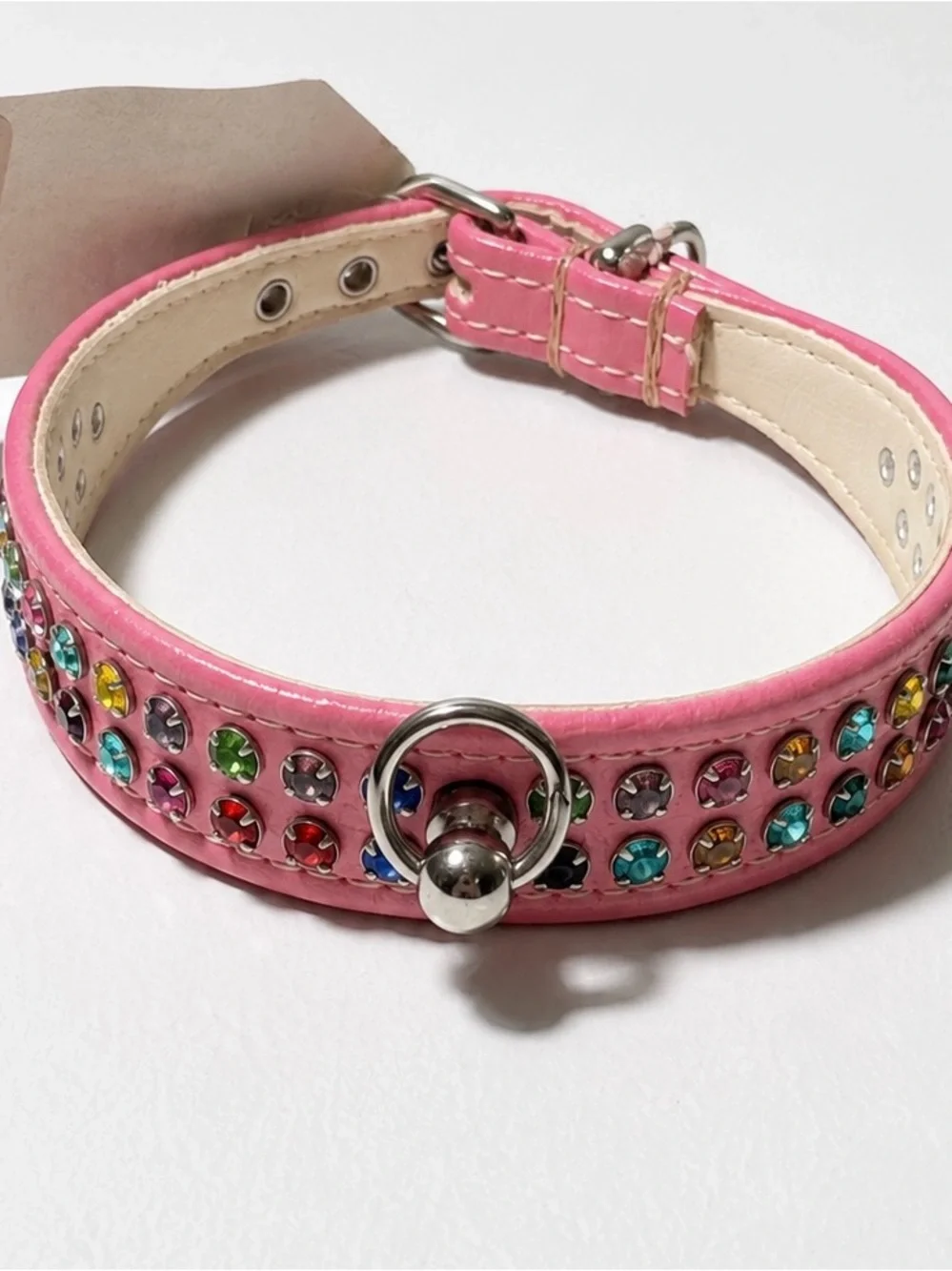 Pink Rhinestone Dog Collar | Size 14